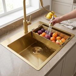 gold-kitchen-sink-with-fruit-washing-basket